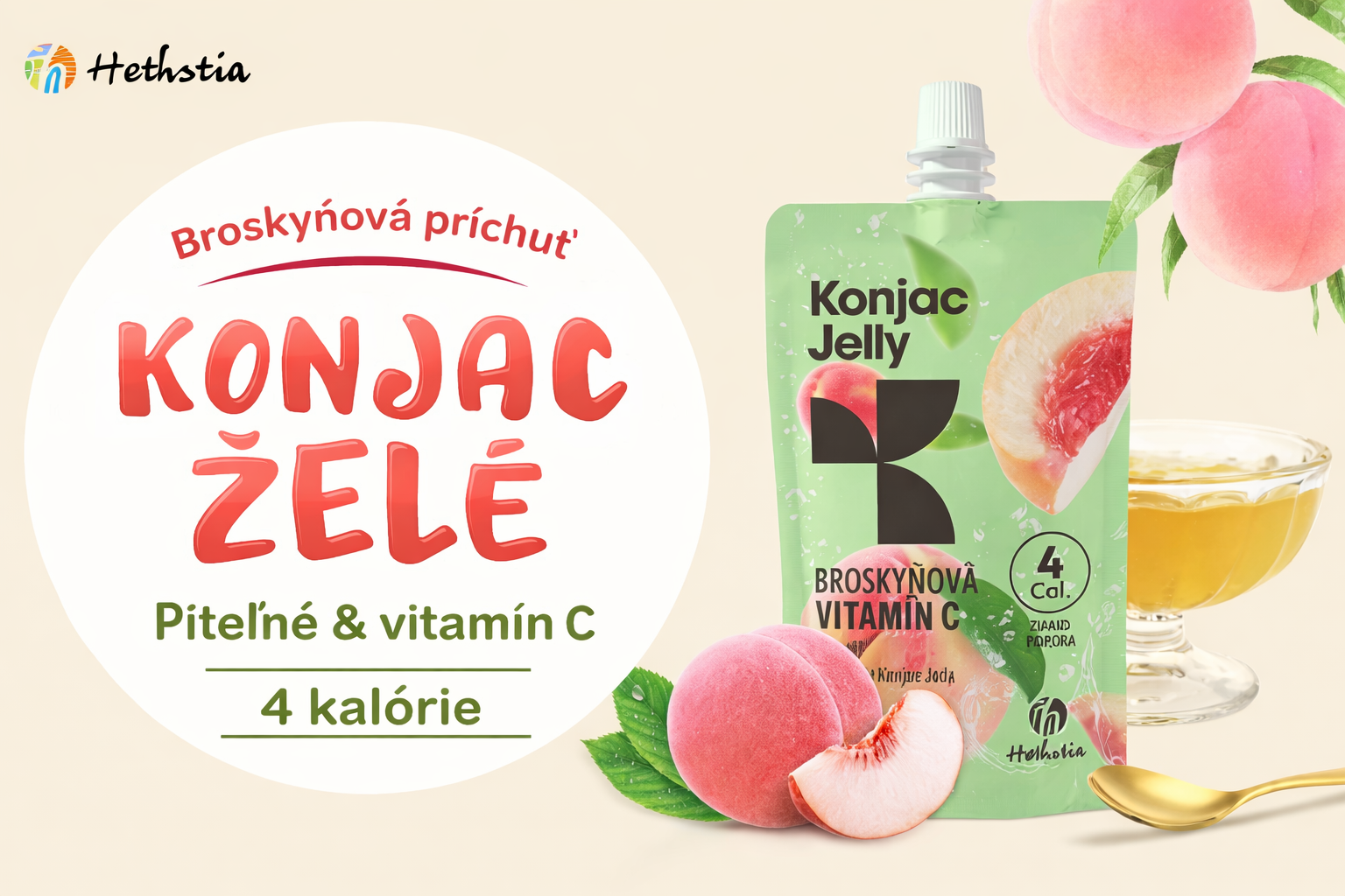broskynove zele z konjacu